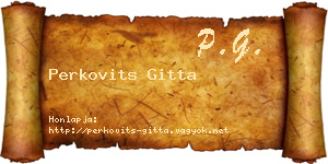 Perkovits Gitta névjegykártya